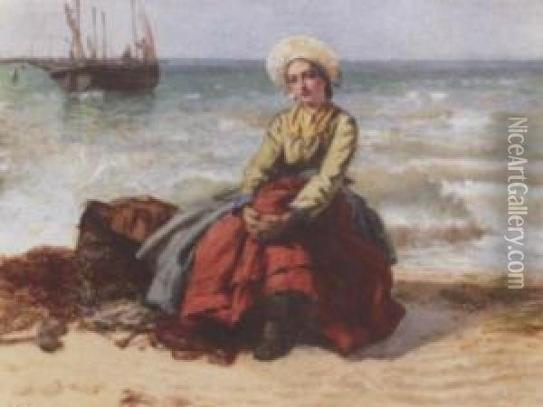 Breton Fisher Girl Oil Painting - Edward Killingworth Johnson