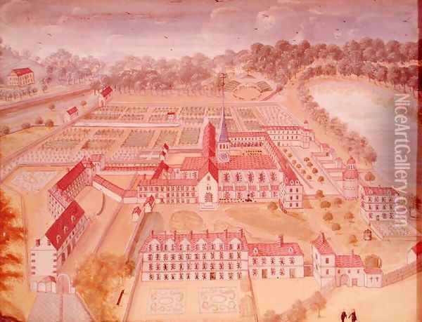 General View of the Abbey from 'l'Abbaye de Port-Royal', c.1710 Oil Painting - Cochin, Louise Madelaine