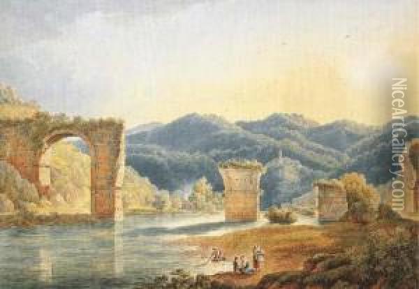 Narni, Il Ponte Di Augusto Oil Painting - Franz Keiserman