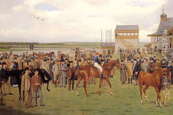 Newmarket, The Rowley Mile Course, the 2,000 Guineas Oil Painting - Isaac Cullin