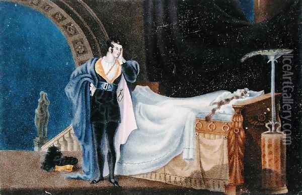 The Atheist viewing the dead body of his Wife Oil Painting - Alfred B. Clayton