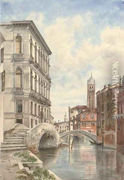 The Palazzo Diedo, Ponte Fosca, Venice Oil Painting - Harriet Cheney