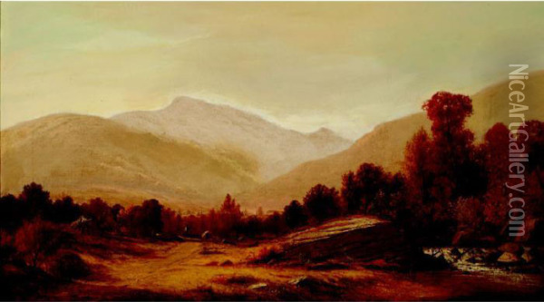 Mountain Landscape In Autumn Oil Painting - Charles Wilson Knapp