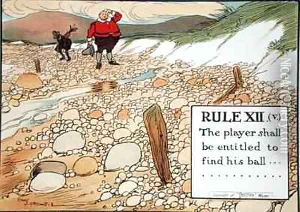 Rule XII The player shall be entitled to find his ball Oil Painting - Charles Crombie