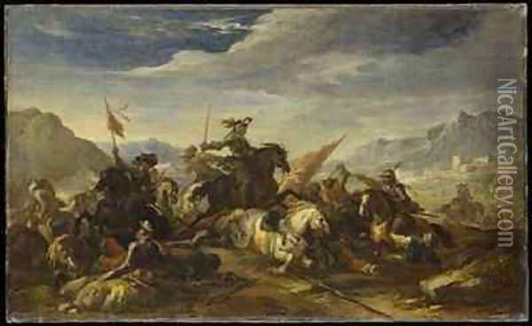 Skirmish Oil Painting - Jacques Courtois