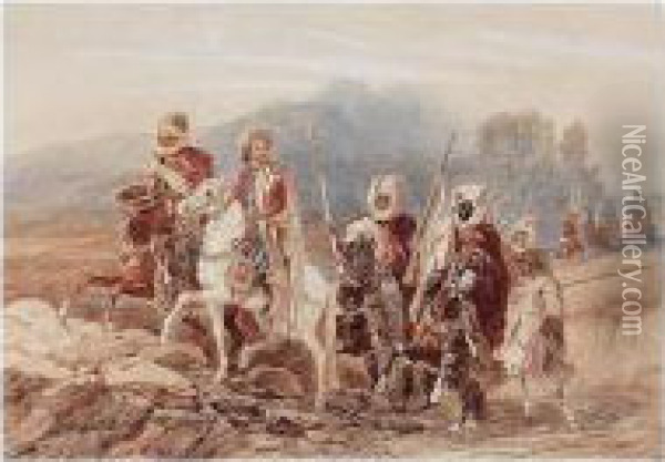 Les Cavaliers Oil Painting - Francois-Hippolyte Lalaisse