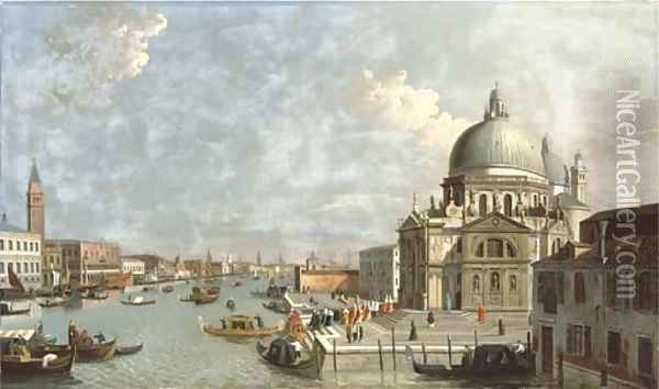 The Entrance of the Grand Canal, Venice Oil Painting - (Giovanni Antonio Canal) Canaletto