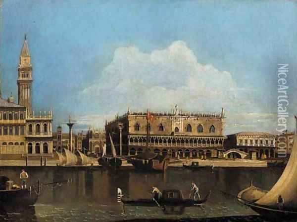 View of the Doge's Palace and the Piazzetta of San Marco, looking north, from the island of San Giorgio Oil Painting - (Giovanni Antonio Canal) Canaletto