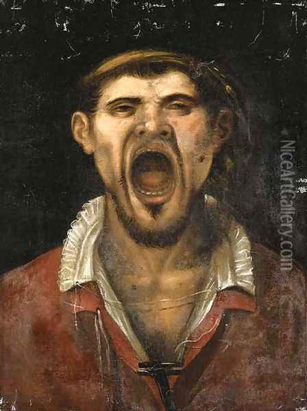 A peasant man Oil Painting - Agostino Carracci