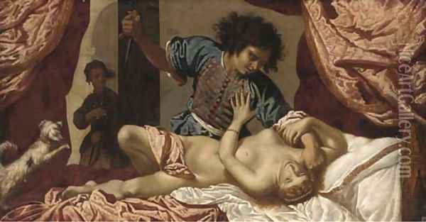 The Rape of Lucretia 2 Oil Painting - Guido Cagnacci