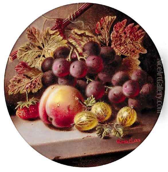 Grapes on the vine Oil Painting - Oliver Clare