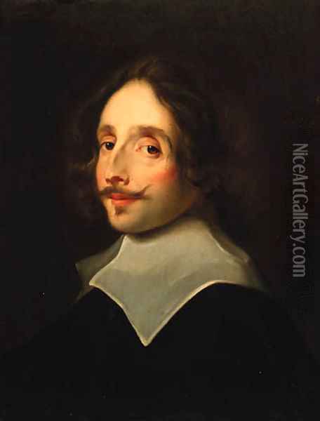 Portrait of a gentleman, head and shoulders in a black doublet with a lawn collar Oil Painting - Jan Cossiers