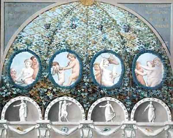 Design for a Ceiling Fresco 2 Oil Painting - Correggio, (Antonio Allegri)