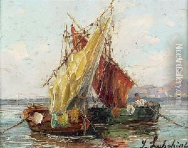 Les Barques Oil Painting - Georgi Alexandrovich Lapchine