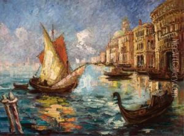 Venetian Scene Oil Painting - Georgi Alexandrovich Lapchine
