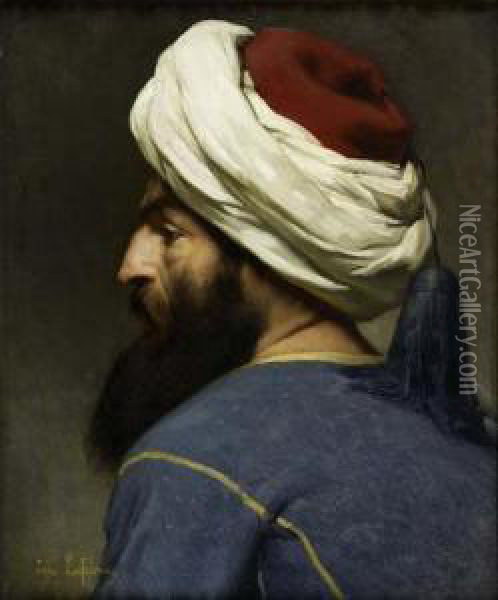 Head Of An Arab Oil Painting - Jules Joseph Lefebvre