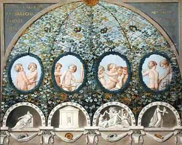 Design for a Ceiling Fresco Oil Painting - Correggio, (Antonio Allegri)