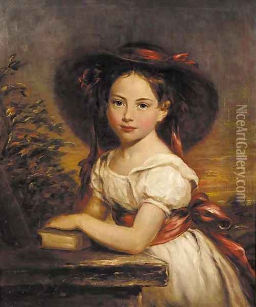 Portrait of a girl Oil Painting - Margaret Sarah Carpenter