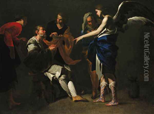 The Healing of the Blind Tobit Oil Painting - Bernardo Cavallino