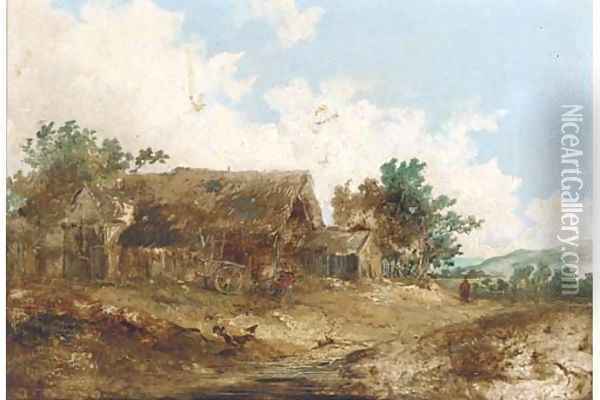 The farmstead Oil Painting - John Crome