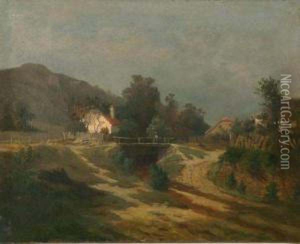 Sommerlandschaft. Oil Painting - Adolf Heinrich Lier