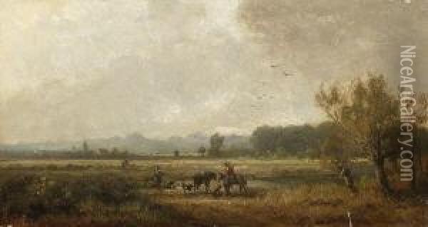 Jager In
 Voralpenlandschaft. Oil Painting - Adolf Heinrich Lier