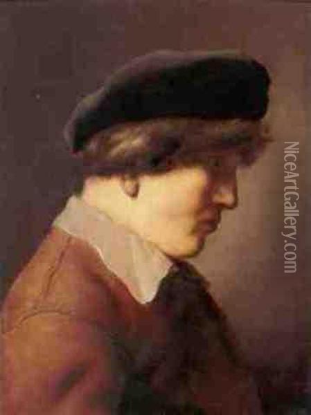 Profile Portrait Of A Young Man Wearing A Cap Oil Painting - Jan Lievens