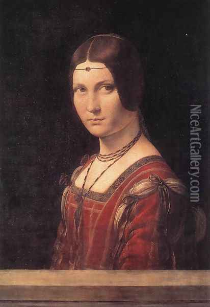 La belle Ferroniere c. 1490 Oil Painting - Leonardo Da Vinci