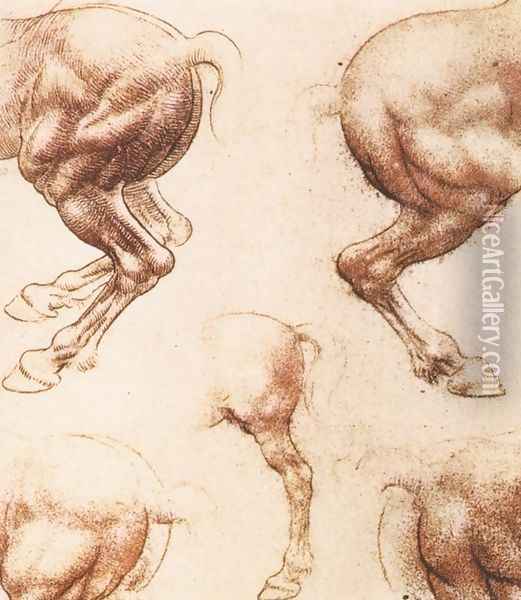 Study Of Horses 2 Oil Painting - Leonardo Da Vinci
