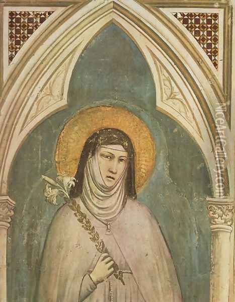 Saint Clare (detail) 1325 Oil Painting - Giotto Di Bondone