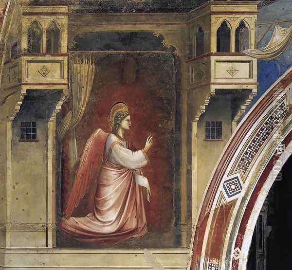 No. 14 Annunciation- The Angel Gabriel Sent by God 1306 Oil Painting - Giotto Di Bondone