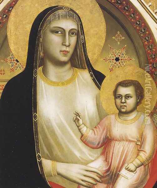 Ognissanti Madonna (detail 1) c. 1310 Oil Painting - Giotto Di Bondone
