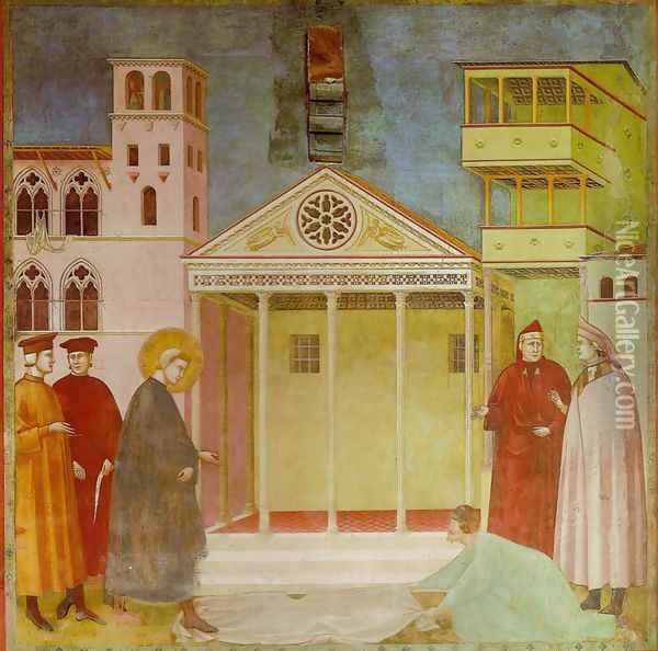 Homage of a Simple Man (Omaggio di un semplice) Oil Painting - Giotto Di Bondone