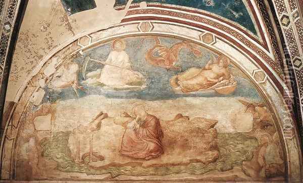 Scenes from the Life of St John the Evangelist- 1. St John on Patmos 1320 Oil Painting - Giotto Di Bondone
