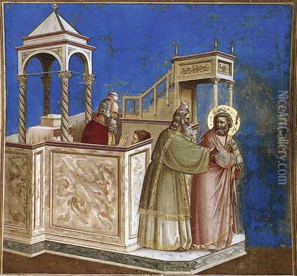 No. 1 Scenes from the Life of Joachim- 1. Rejection of Joachim's Sacrifice Oil Painting - Giotto Di Bondone