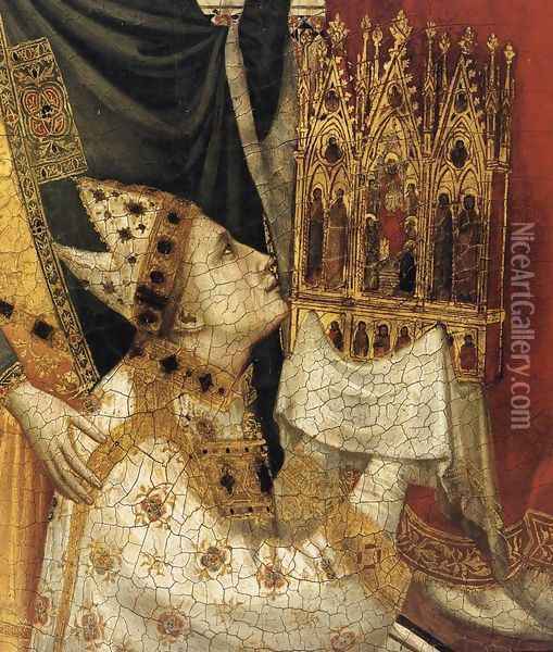 The Stefaneschi Triptych- St Peter Enthroned (detail) c. 1330 Oil Painting - Giotto Di Bondone