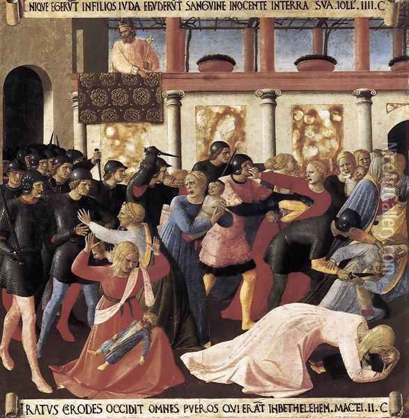 Massacre of the Innocents Oil Painting - Giotto Di Bondone