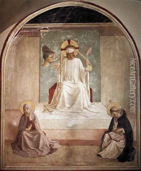 Mocking of Christ Oil Painting - Giotto Di Bondone