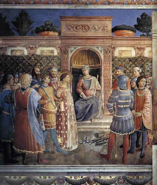 Condemnation of St Lawrence by the Emperor Valerian Oil Painting - Giotto Di Bondone
