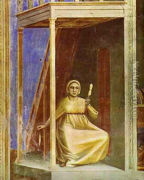 The Angel Appearing To St Anne Detail 1304-1306 Oil Painting - Giotto Di Bondone