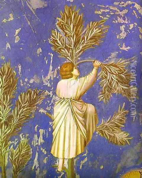 Christ Entering Jerusalem Detail 1 1304-1306 Oil Painting - Giotto Di Bondone