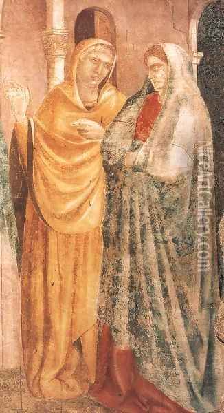 Scenes from the Life of St John the Baptist 1. Annunciation to Zacharias (detai Oil Painting - Giotto Di Bondone