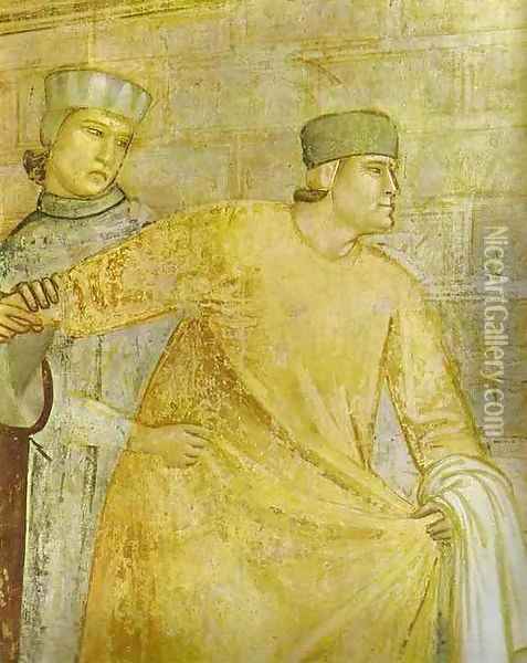 The Renunciation Of Worldly Goods Detail 1 1320s Oil Painting - Giotto Di Bondone