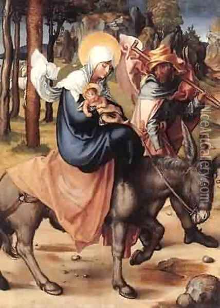The Seven Sorrows Of The Virgin The Flight Into Egypt 1496 X Oil Painting - Albrecht Durer