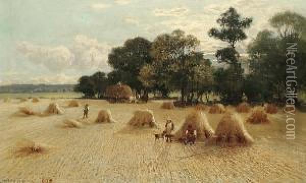 Refreshment At Harvest Time Oil Painting - William Manners
