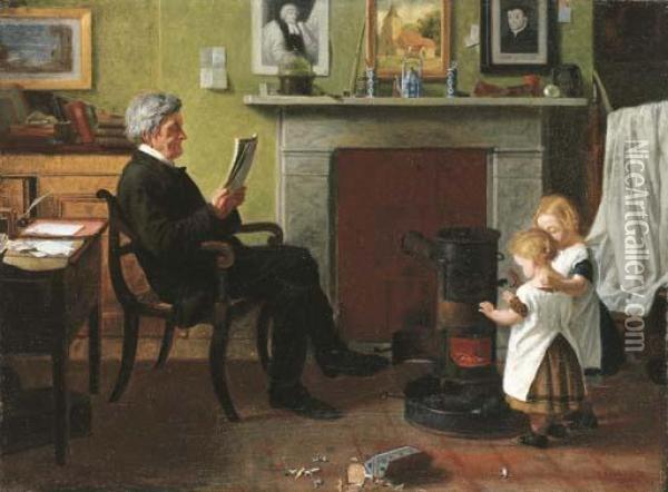 In Father's Study Oil Painting - Henry Stacy Marks