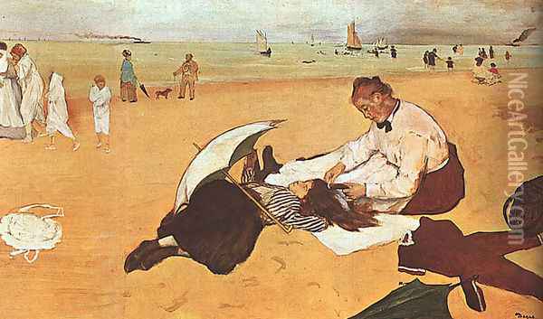 At the Beach 1876 Oil Painting - Edgar Degas