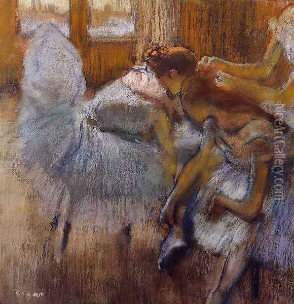 Dancers Relaxing Oil Painting - Edgar Degas