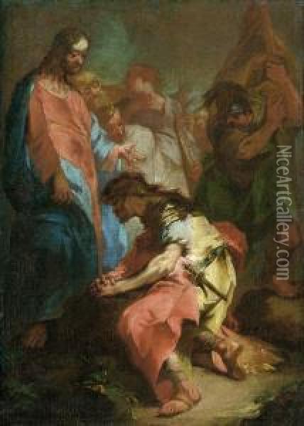 Christus Und Der Hauptmann Von Kapernaum Oil Painting - Franz Anton Maulbertsch