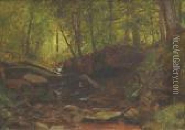 Woodland Interior Oil Painting - Jervis McEntee